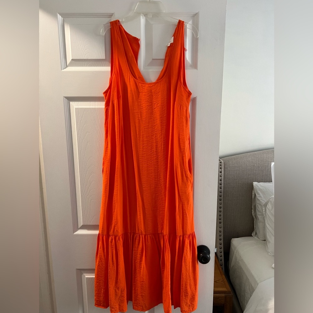 Anthropologie Orange Midi Dress